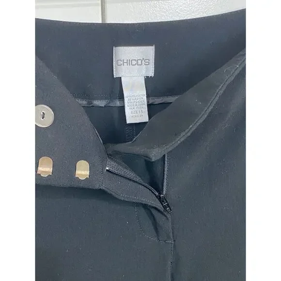 Chico's Classic NO Pocket Strait Leg Pants Slacks Chicos Size 1.5 Reg M - 10 - Picture 3 of 9